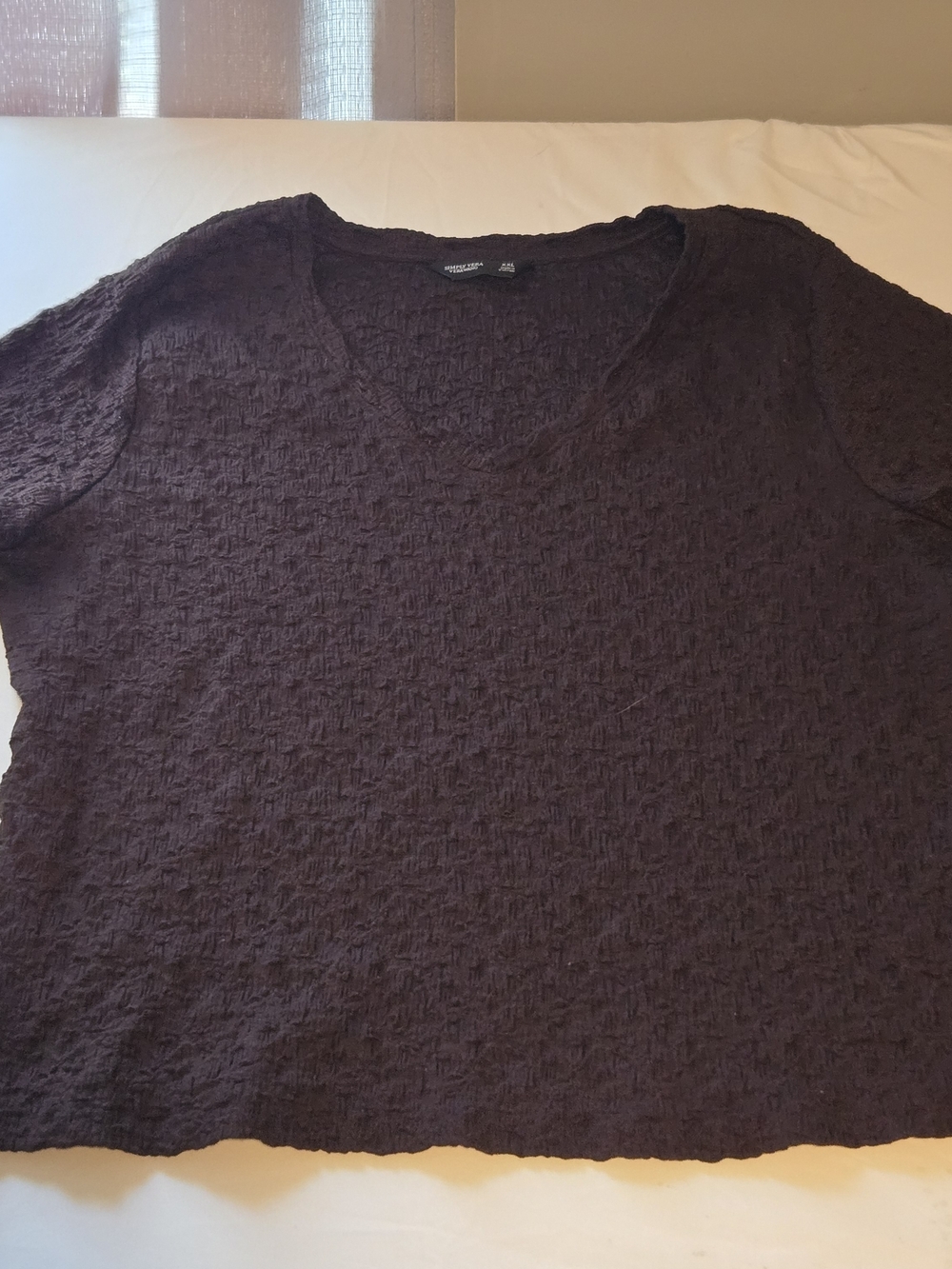 Simply Vera Vera Wang Textured Top Dark Brown